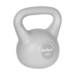 Kettlebell bitumiczny 18 kg szary REBEL ACTIVE