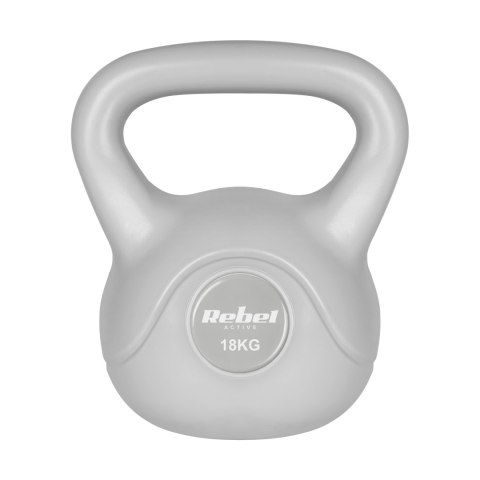 Kettlebell bitumiczny 18 kg szary REBEL ACTIVE Kettlebell bitumiczny 18 kg szary REBEL ACTIVE