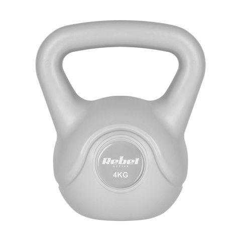 Kettlebell bitumiczny 4 kg szary REBEL ACTIVE Kettlebell bitumiczny 4 kg szary REBEL ACTIVE