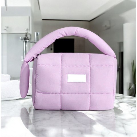 Kosmetyczka damska pikowana kuferek z rączką 18,5 x 12,5 x 13 cm KS140FIO