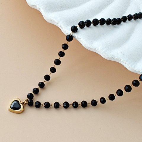 Naszyjnik stal szlachetna pozłacana 14k złotem, NST2202