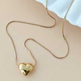 Naszyjnik stal szlachetna pozłacana 14k złotem, serce NST2201
