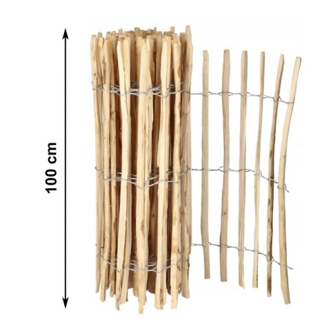 Płotek ogrodowy LESZCZYNOWY, obrzeża łupanka długość 5m, wys. 100cm OA04WZ2