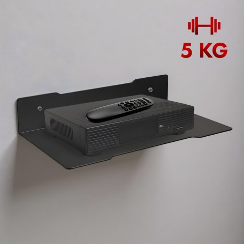 Półka ścienna pod dekoder Maclean, pojedyncza, max. 5kg, stalowa, MC-122 Półka ścienna pod dekoder Maclean, pojedyncza, max. 5kg, stalowa, MC-122