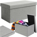 Pufa materiałowa szara 76x38x38cm Ruhhy 26131