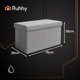 Pufa materiałowa szara 76x38x38cm Ruhhy 26131