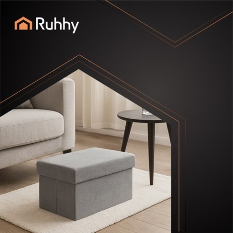 Pufa materiałowa szara 76x38x38cm Ruhhy 26131 Pufa materiałowa szara 76x38x38cm Ruhhy 26131