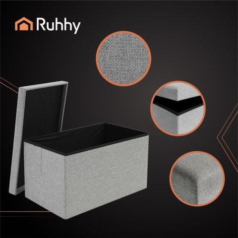 Pufa materiałowa szara 76x38x38cm Ruhhy 26131 Pufa materiałowa szara 76x38x38cm Ruhhy 26131