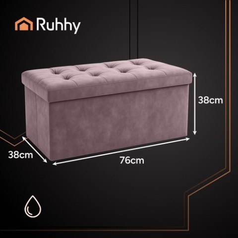 Pufa welurowa ciemnoszary 76x38x38cm Ruhhy 26130 Pufa welurowa ciemnoszary 76x38x38cm Ruhhy 26130