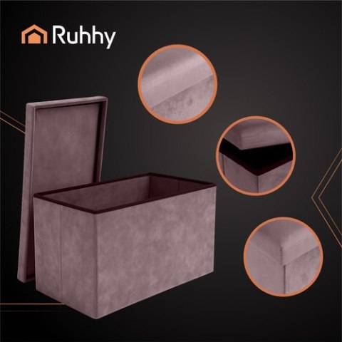 Pufa welurowa ciemnoszary 76x38x38cm Ruhhy 26130 Pufa welurowa ciemnoszary 76x38x38cm Ruhhy 26130