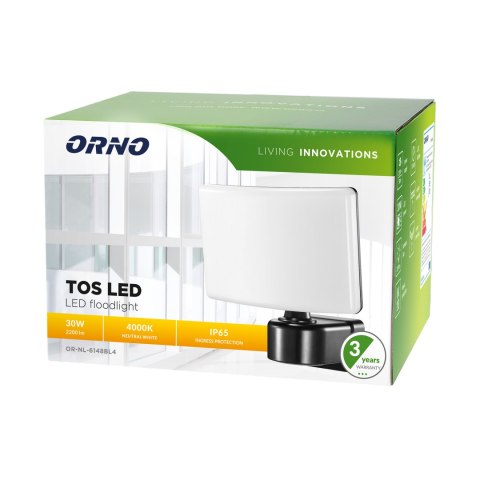 TOS LED 30W naświetlacz ogrodowy, 2200lm, IP65, 4000K, PC, czarny TOS LED 30W naświetlacz ogrodowy, 2200lm, IP65, 4000K, PC, czarny