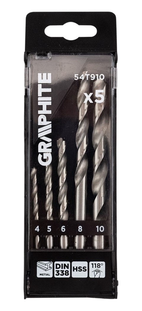Wiertła do metalu HSS, 4 - 10 mm, zestaw 5 szt. Wiertła do metalu HSS, 4 - 10 mm, zestaw 5 szt.