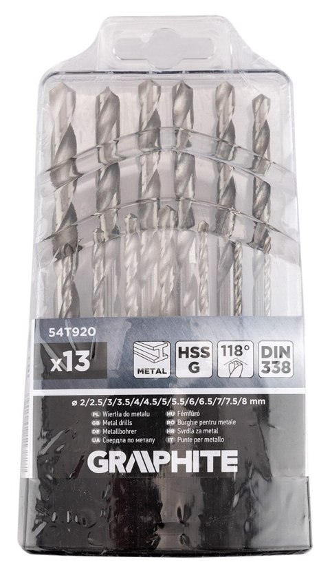Wiertła do metalu HSS-G, 2 - 8 mm, zestaw 13 szt. Wiertła do metalu HSS-G, 2 - 8 mm, zestaw 13 szt.