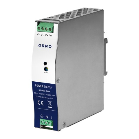 Zasilacz przemysłowy, na szynę DIN, 24VDC 3,2A 77W, w metalowej obudowie Zasilacz przemysłowy, na szynę DIN, 24VDC 3,2A 77W, w metalowej obudowie