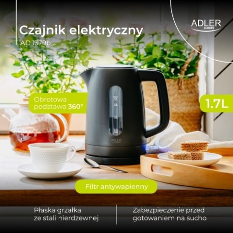 AD 1379b Czajnik elektryczny 1,7 l | strix | płaska grzałka | automatyczne wyłączanie | czarny AD 1379b Czajnik elektryczny 1,7 l | strix | płaska grzałka | automatyczne wyłączanie | czarny