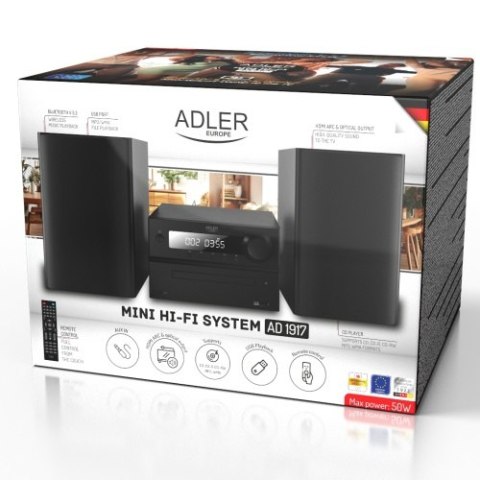 AD 1917 Wieża hi-fi z bluetooth, cd, usb i radiem fm AD 1917 Wieża hi-fi z bluetooth, cd, usb i radiem fm