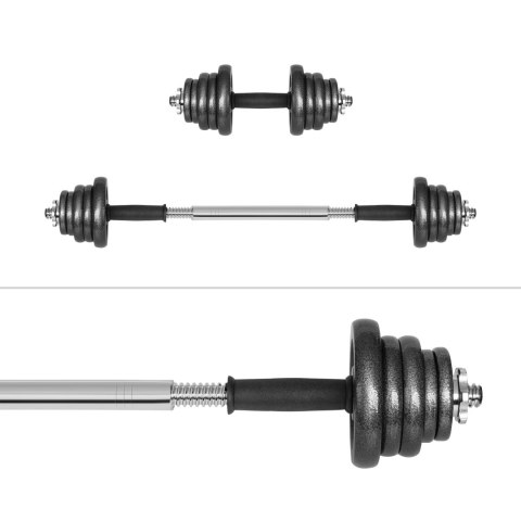 Hantle żeliwne regulowane w walizce z gryfem, zestaw 20kg REBEL ACTIVE Hantle żeliwne regulowane w walizce z gryfem, zestaw 20kg REBEL ACTIVE