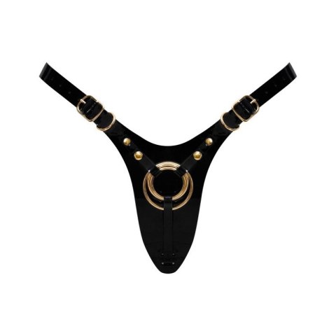 LEATHERETTE HARNESS FABULOUS - ONE SIZE - BLACK GLOSSY