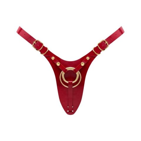 LEATHERETTE HARNESS FABULOUS - ONE SIZE - RED GLOSSY LEATHERETTE HARNESS FABULOUS - ONE SIZE - RED GLOSSY