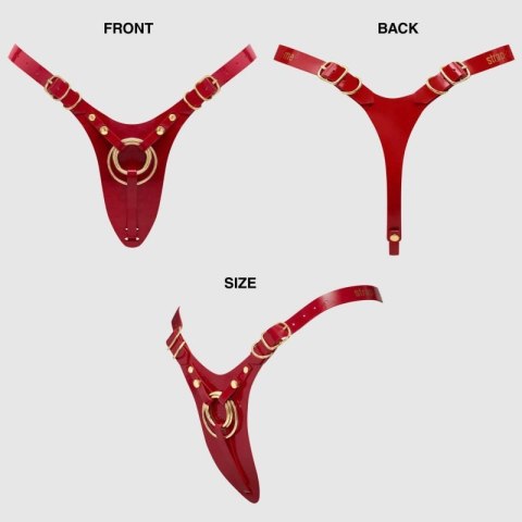 LEATHERETTE HARNESS FABULOUS - ONE SIZE - RED GLOSSY LEATHERETTE HARNESS FABULOUS - ONE SIZE - RED GLOSSY