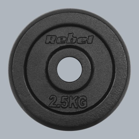 Obciążenie żeliwne zestaw 4x2.5kg, otwór 31mm, talerz klasyczny, REBEL ACTIVE Obciążenie żeliwne zestaw 4x2.5kg, otwór 31mm, talerz klasyczny, REBEL ACTIVE