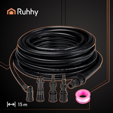 Wąż do czyszczenia rur z adapterem 15m Ruhhy 26132 Wąż do czyszczenia rur z adapterem 15m Ruhhy 26132
