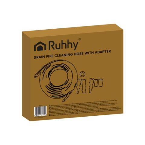 Wąż do czyszczenia rur z adapterem 15m Ruhhy 26132 Wąż do czyszczenia rur z adapterem 15m Ruhhy 26132