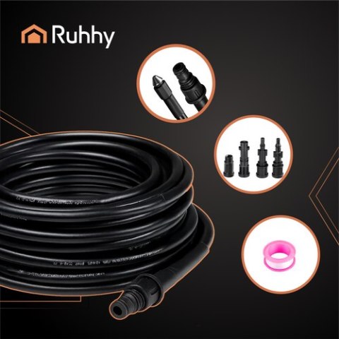 Wąż do czyszczenia rur z adapterem 15m Ruhhy 26132 Wąż do czyszczenia rur z adapterem 15m Ruhhy 26132