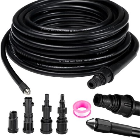 Wąż do czyszczenia rur z adapterem 20m Ruhhy 26133 Wąż do czyszczenia rur z adapterem 20m Ruhhy 26133