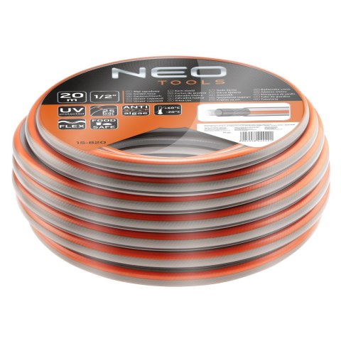 Wąż ogrodowy 1/2" x 20 m, 4-warstwowy NEO OPTIMA Wąż ogrodowy 1/2" x 20 m, 4-warstwowy NEO OPTIMA