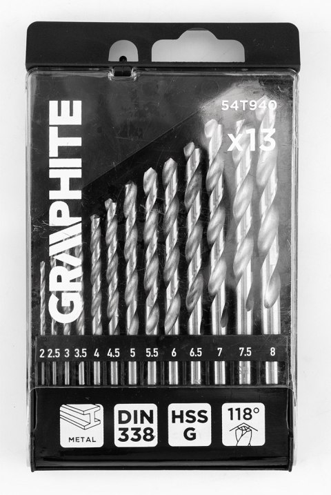 Wiertła do metalu HSS-G, 2 - 8 mm, zestaw 13 szt. Wiertła do metalu HSS-G, 2 - 8 mm, zestaw 13 szt.