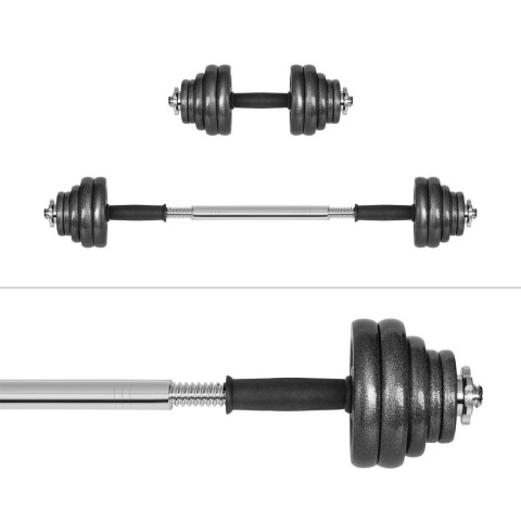 Hantle żeliwne regulowane w walizce z gryfem, zestaw 30kg REBEL ACTIVE Hantle żeliwne regulowane w walizce z gryfem, zestaw 30kg REBEL ACTIVE