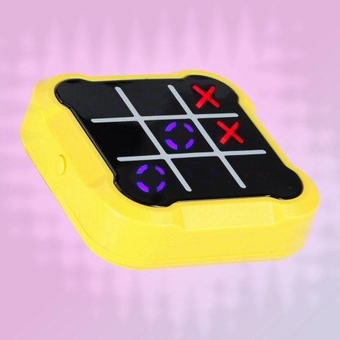 Kółko krzyżyk gra elektroniczna logiczna tic tac toe konsola przenośna żółta Kółko krzyżyk gra elektroniczna logiczna tic tac toe konsola przenośna żółta
