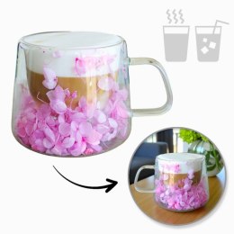 Szklanka termiczna z hortensją w środku 180 ml 1szt pudełko BEZ LOGO SZK74S