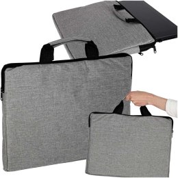 Torba na laptopa 15,6 cali etui pokrowiec teczka damska męska szara