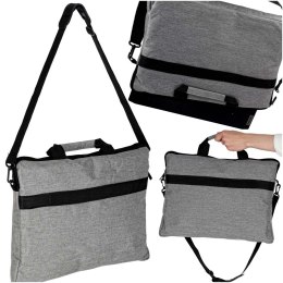Torba na laptopa 15,6 cali etui pokrowiec z paskiem teczka damska męska mocna szara