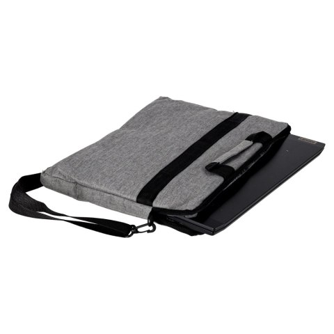 Torba na laptopa 15,6 cali etui pokrowiec z paskiem teczka damska męska mocna szara Torba na laptopa 15,6 cali etui pokrowiec z paskiem teczka damska męska mocna szara