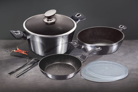 ZESTAW GARNKÓW Z POWŁ. GRANITOWĄ 6 EL. BERLINGER HAUS Carbon Pro BH-6905 ZESTAW GARNKÓW Z POWŁ. GRANITOWĄ 6 EL. BERLINGER HAUS Carbon Pro BH-6905