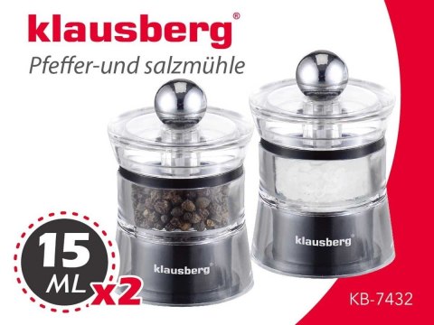 ZESTAW MŁYNKÓW DO SOLI I PIEPRZU KLAUSBERG KB-7432 ZESTAW MŁYNKÓW DO SOLI I PIEPRZU KLAUSBERG KB-7432