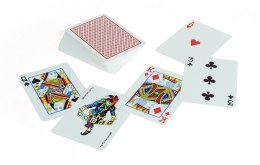 Karty poker 100% plastik pk2. talia czerwona, index w 2 rogach