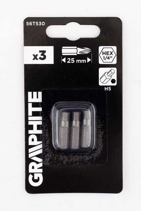 Bity Hex H5 x 25 mm, 3 szt. Bity Hex H5 x 25 mm, 3 szt.