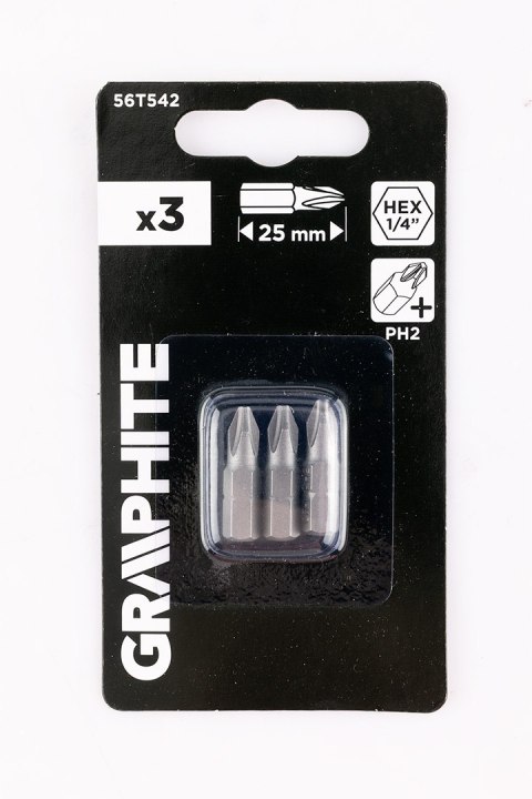 Bity PH2 x 25 mm, 3 szt. Bity PH2 x 25 mm, 3 szt.