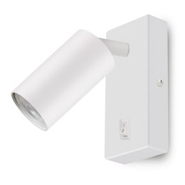 Kinkiet / lampa ścienna Maclean, punktowa, okrągła, GU10, z włącznikiem 55x100mm, kolor biały, MCE369 W