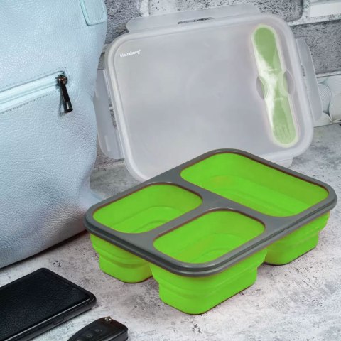 POJEMNIK LUNCHBOX SILIKONOWY 1100ml 3-KOMOROWY KLAUSBERG KB-7024 POJEMNIK LUNCHBOX SILIKONOWY 1100ml 3-KOMOROWY KLAUSBERG KB-7024