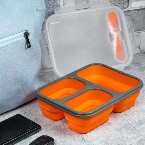 POJEMNIK LUNCHBOX SILIKONOWY 1100ml 3-KOMOROWY KLAUSBERG KB-7024 POJEMNIK LUNCHBOX SILIKONOWY 1100ml 3-KOMOROWY KLAUSBERG KB-7024