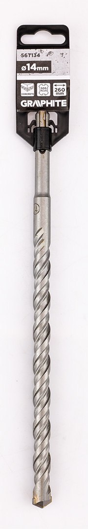Wiertło do betonu SDS Plus z podwójną spiralą 14 x 260 mm Wiertło do betonu SDS Plus z podwójną spiralą 14 x 260 mm