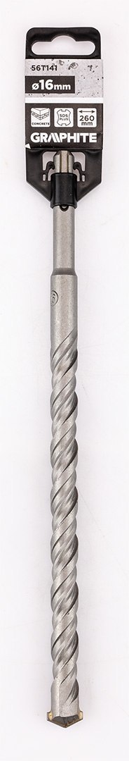 Wiertło do betonu SDS Plus z podwójną spiralą 16 x 260 mm Wiertło do betonu SDS Plus z podwójną spiralą 16 x 260 mm
