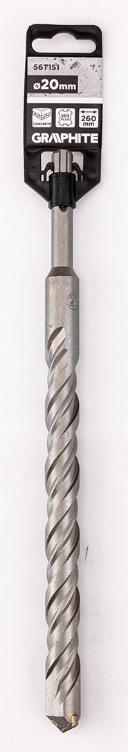 Wiertło do betonu SDS Plus z podwójną spiralą 20 x 260 mm Wiertło do betonu SDS Plus z podwójną spiralą 20 x 260 mm