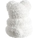 BQ54C Miś z róż z sercem 25cm biało-czerwony led