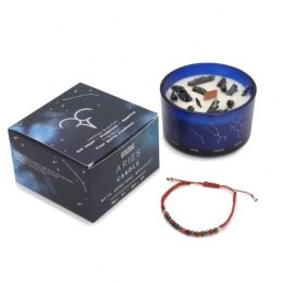 Świeca zodiak z bransoletką z kamieni - baran